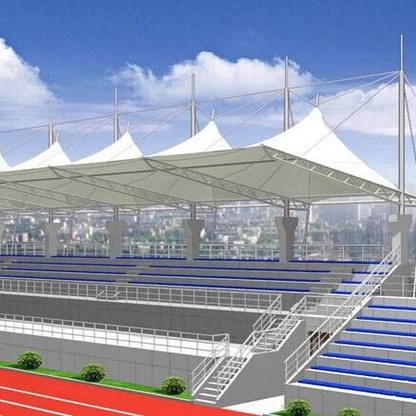 Waterproof Shade PVDF Tensile Membrane Structure Fabric Roof for Stadium Stands
