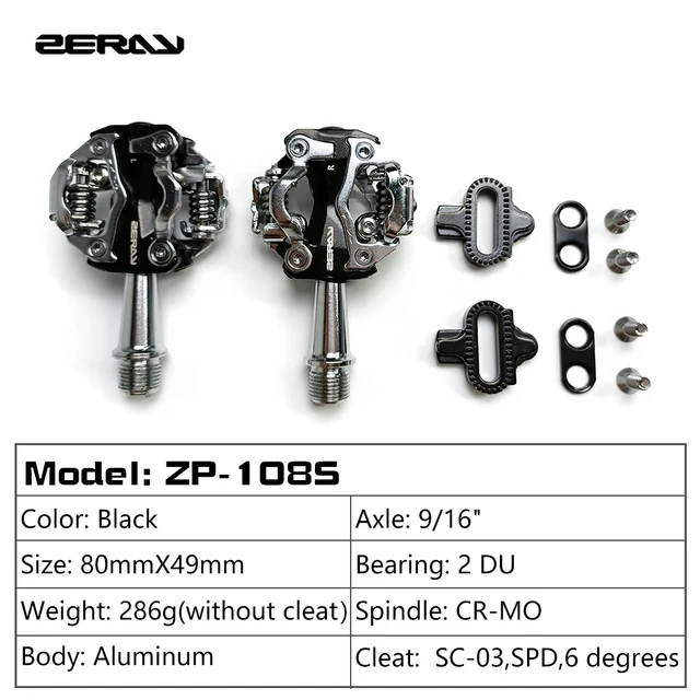 ZERAY ZP-108S ZP-109S Cycling Road Bike MTB Pedals Self-locking Pedals SPD Compatible Pedals Bike Parts 108s