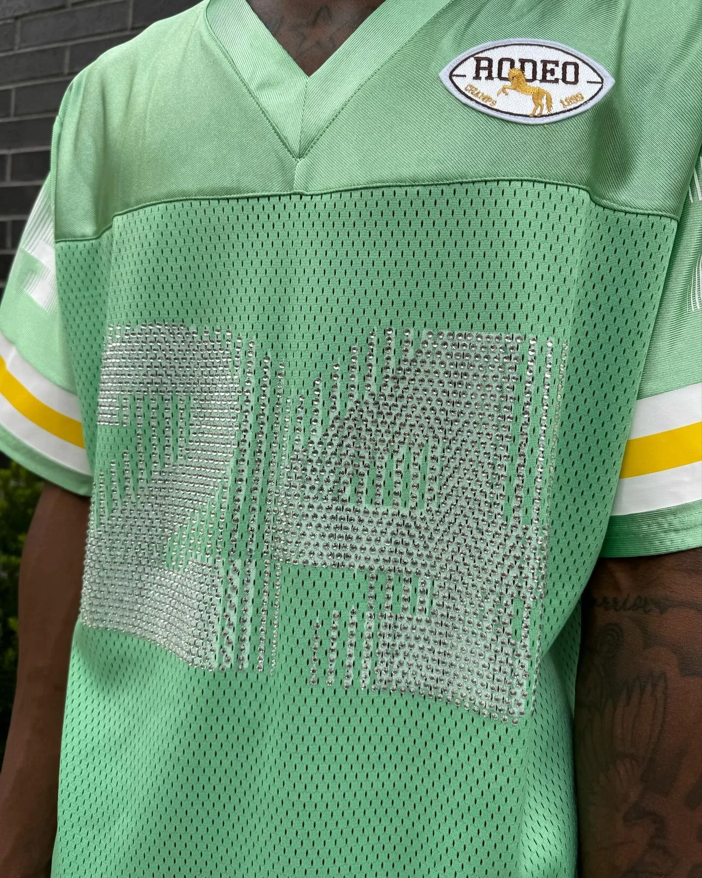 Custom Streetwear Hip Pop T-shirts Screen Print Breathable V Neck Baggy Oversized Mesh Retro Soccer Football Jersey T Shirts Men gallery 3
