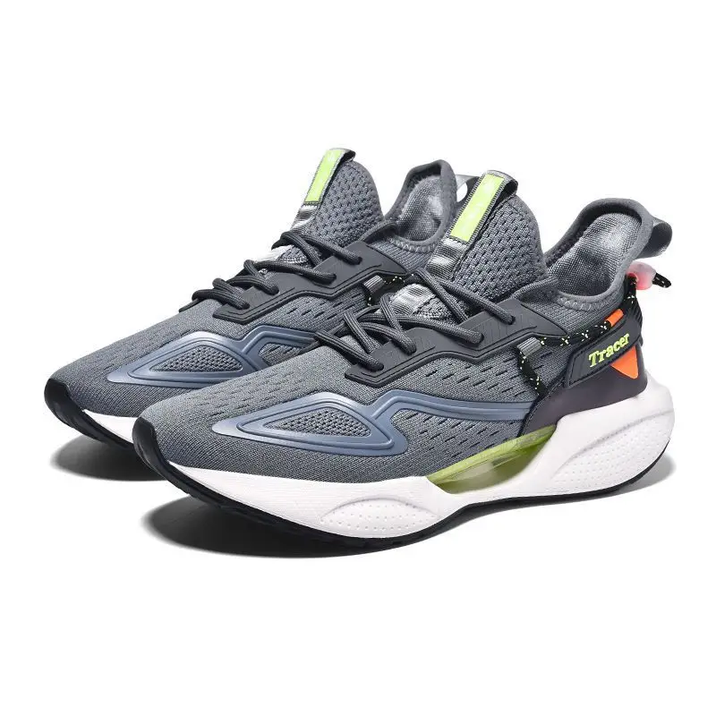 Men's shoes Spring and autumn new flying woven running shoes with hollow bottom before tying fashion