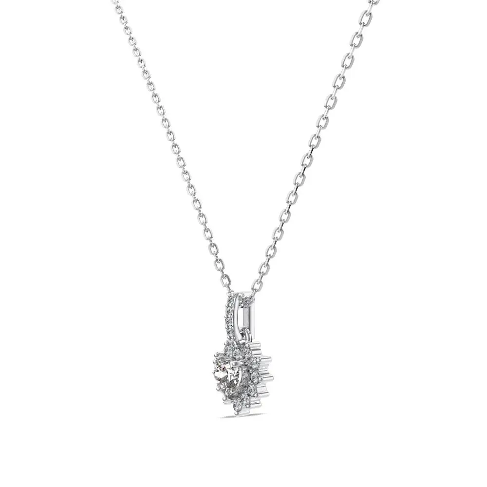 KAKODIY Heart Pendant 925 Sterling Silver Women's Necklace Girls Engagement Wedding Jewelry Necklace detail 1