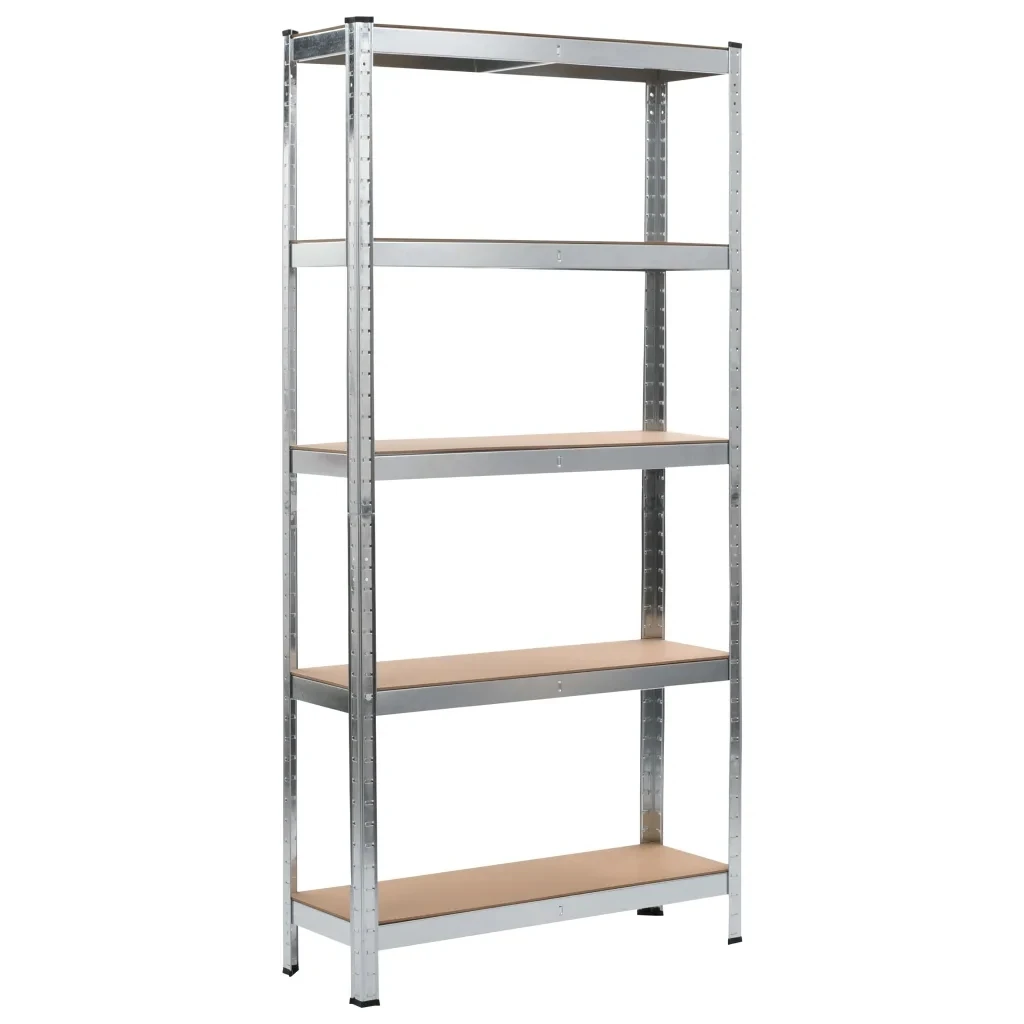 5 Tier Metal Shelves Unit Shelving Storage Tools Garage 180*90*40cm Galvanized 