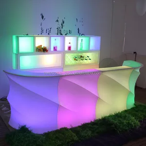 Modern Outdoor LED Portable Plastic Furniture for Coffee Shops Bar Counter Luminous Restaurants Party Events with Lighting