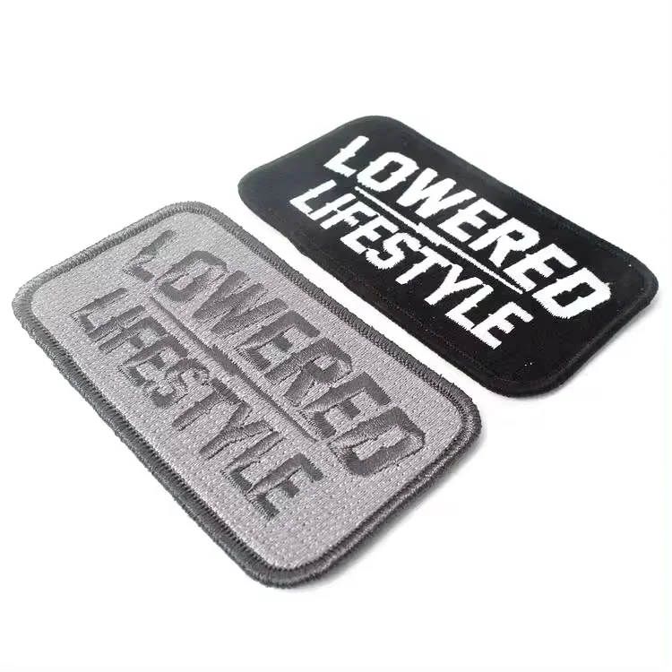 Custom Gold Metallic Embroidered Logo Embroidery Patches With Hook and Loop factory