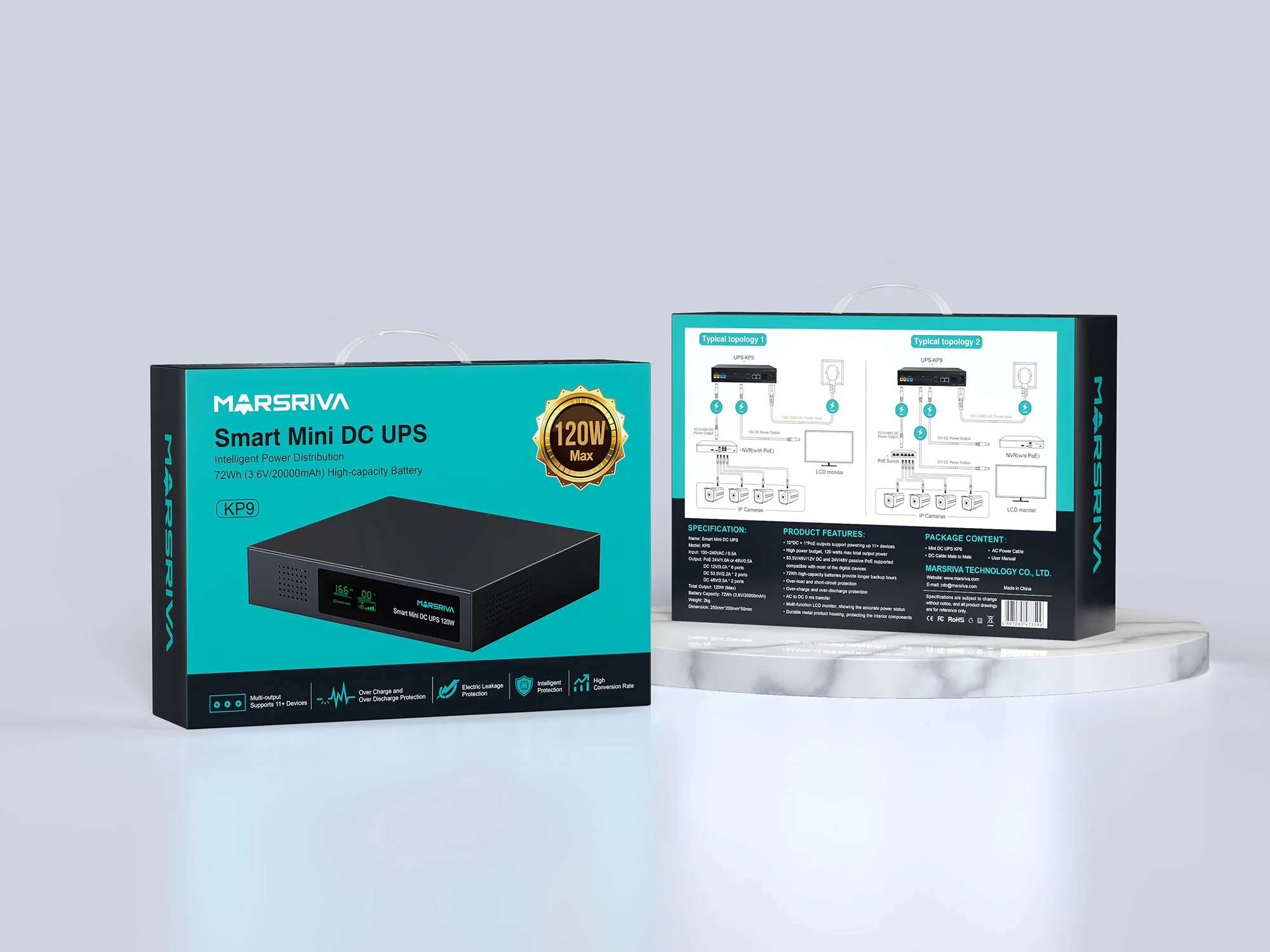Marsriva Mini Dc Ups With Poe 12v 24v 48v 53.5v Rechargeable Battery ...