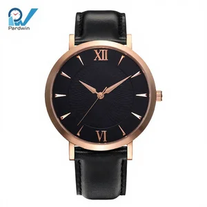Sellita Automatic Movement Stainless Steel Watch No Battery Analog Display Water Resistant 5BAR Black Italian Leather Unisex