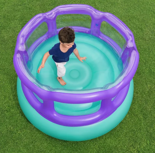 Trampoline Gonflable Laugh 'N Leap 1,52m - Pour Enfants - Parois Transparentes - Usage Intérieur/Extérieur