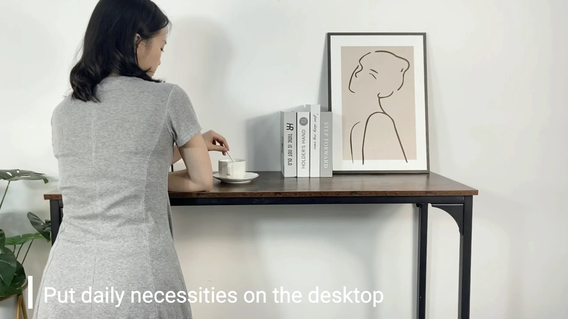 Frame Bar Counter Industrial Design Sturdy Metal Desk Use Long Bar