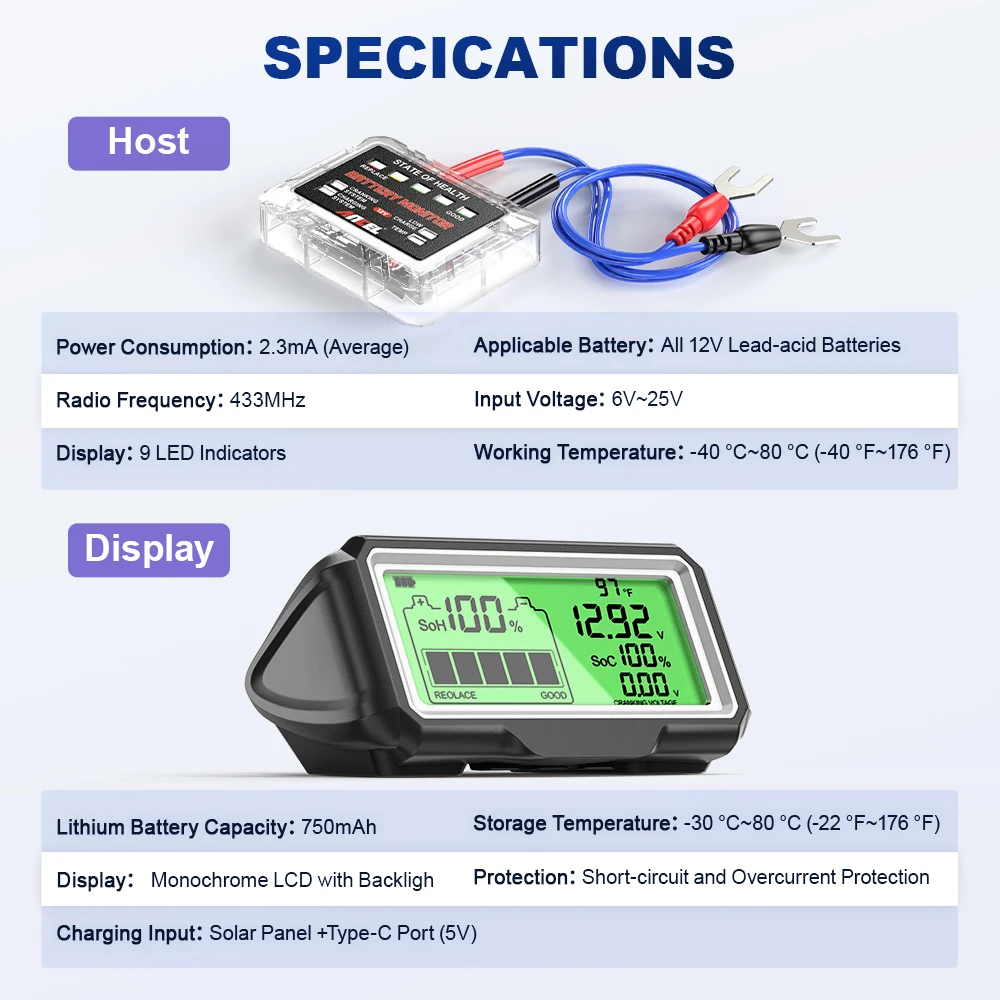 ANCEL BM200 PRO Penguji Baterai 12V