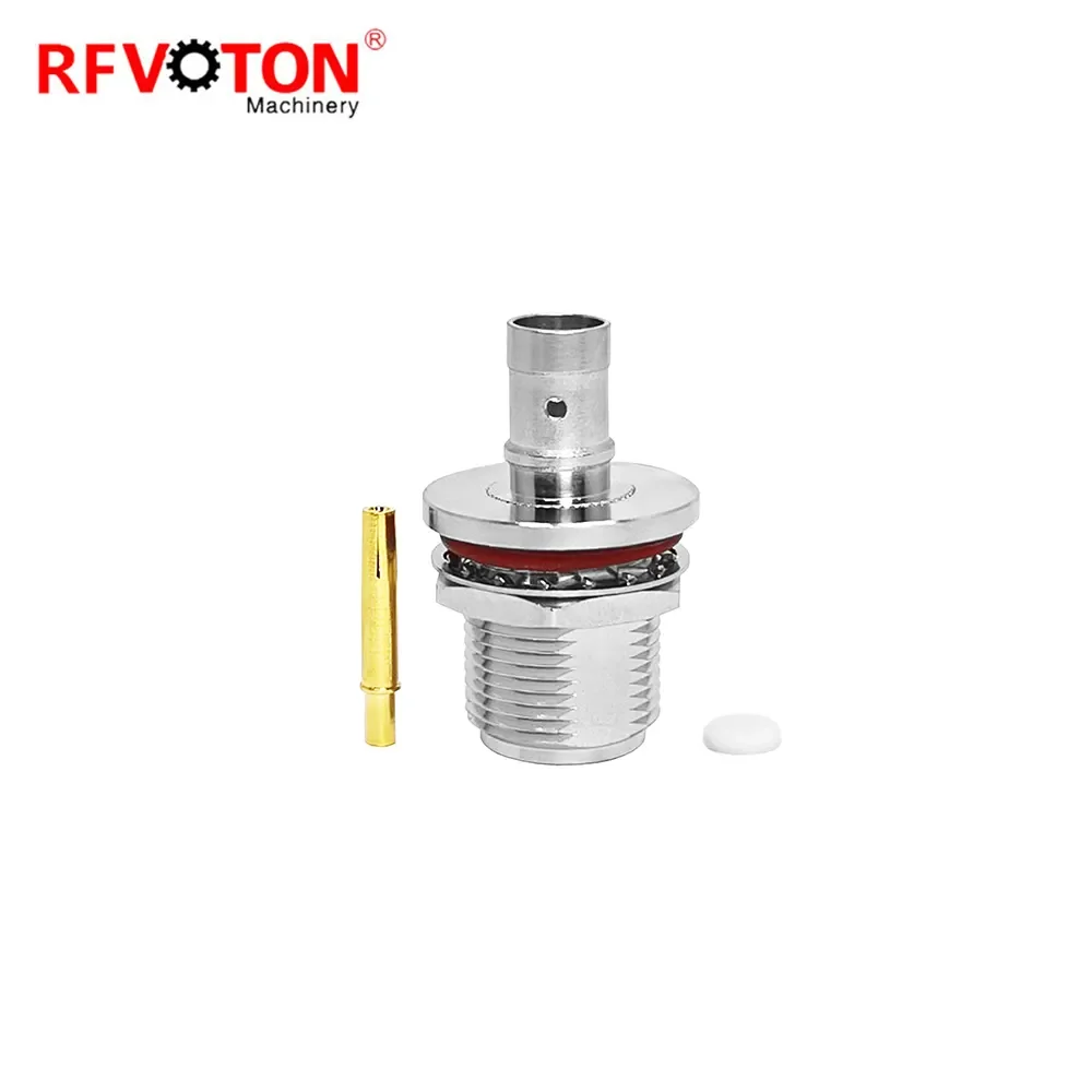 IP68 Waterproof Jack N Female Bulkhead Solder RF Coaxial Connector Brass Contact Material for RG401 RF401 Semi Steel Cable