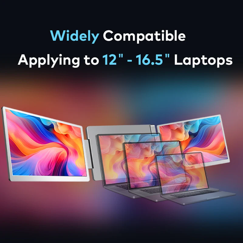 2025 Factory Direct 14 Inch Portable IPS Panel LED Backlit Monitor Triple Screen Laptop Extender 25ms Response Time Mini Monitor