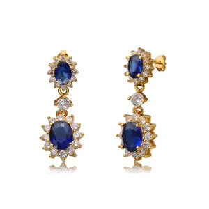 Keiyue Luxury 925 Sterling Silver CC Earrings with Zircon Vintage Style for Women's Wedding Party Gift