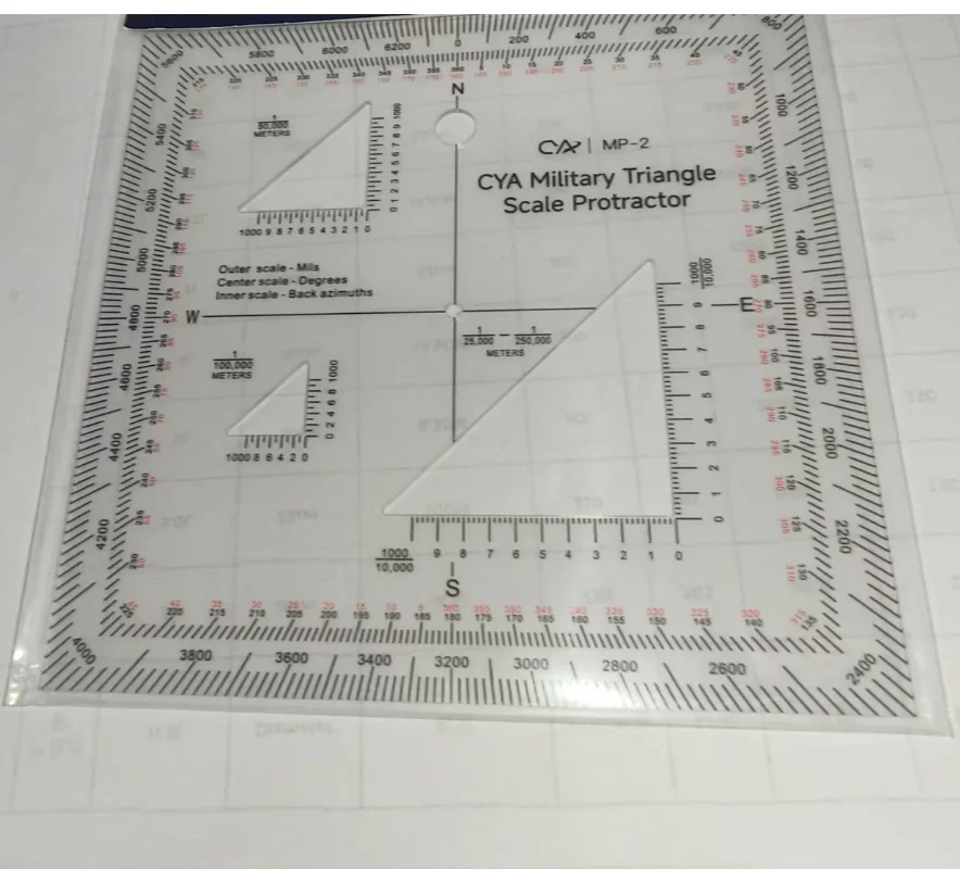 MP-2 Triangle Scale Protractor - Precision Map Reading Tool