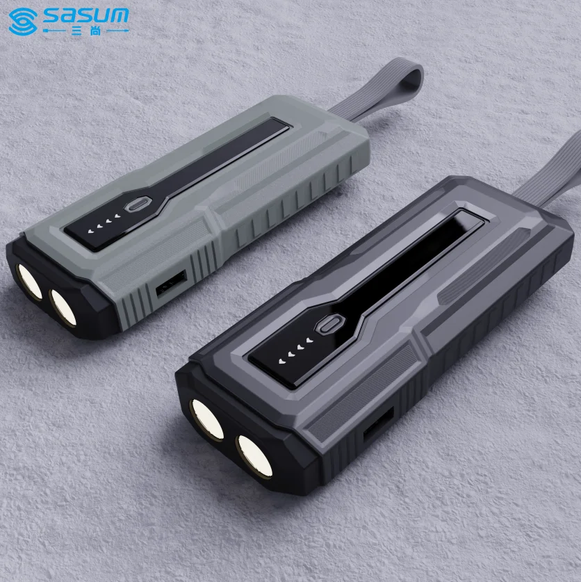 22.5W Max PD Fast Charge Power Bank 10000mAh Flashlight Camping Charger Mobile Supplier with  Silica Gel Lanyard