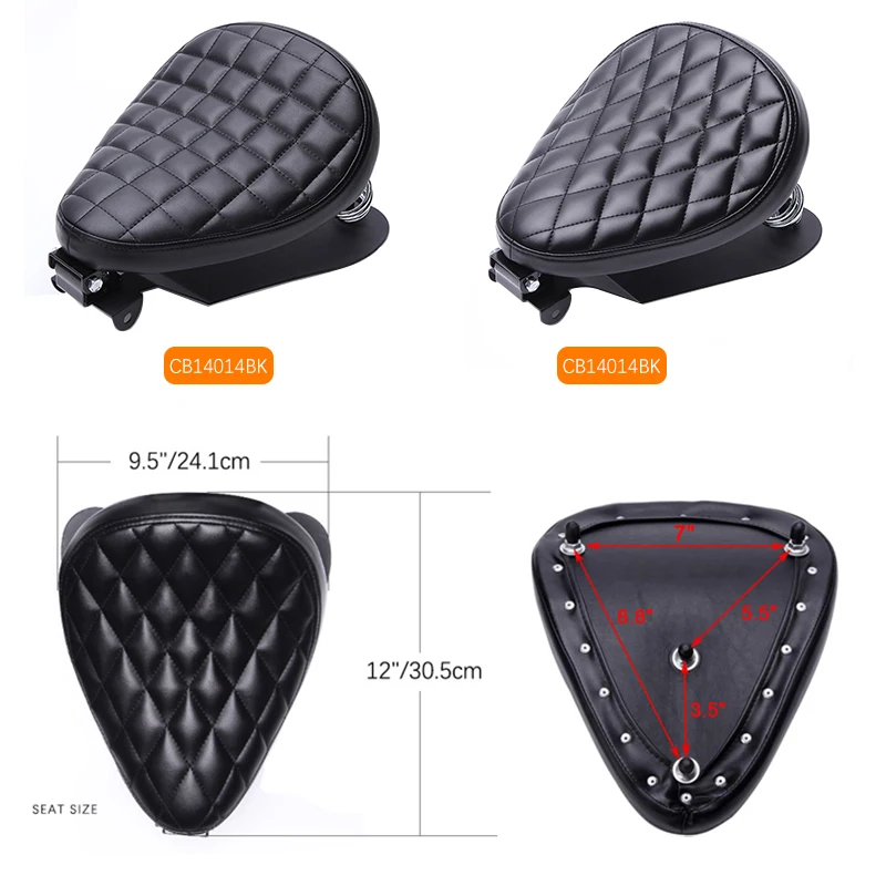 1 SET Motorcycle Retro Leather Solo Seat 3