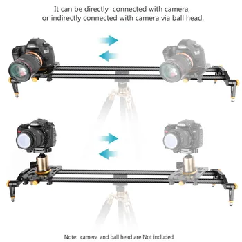Neewer 39.4 Inches/100 cm Carbon Fiber Camera Track Slider Video Stabilizer Rail with 6 Bearings for //Camera DV Video detail image
