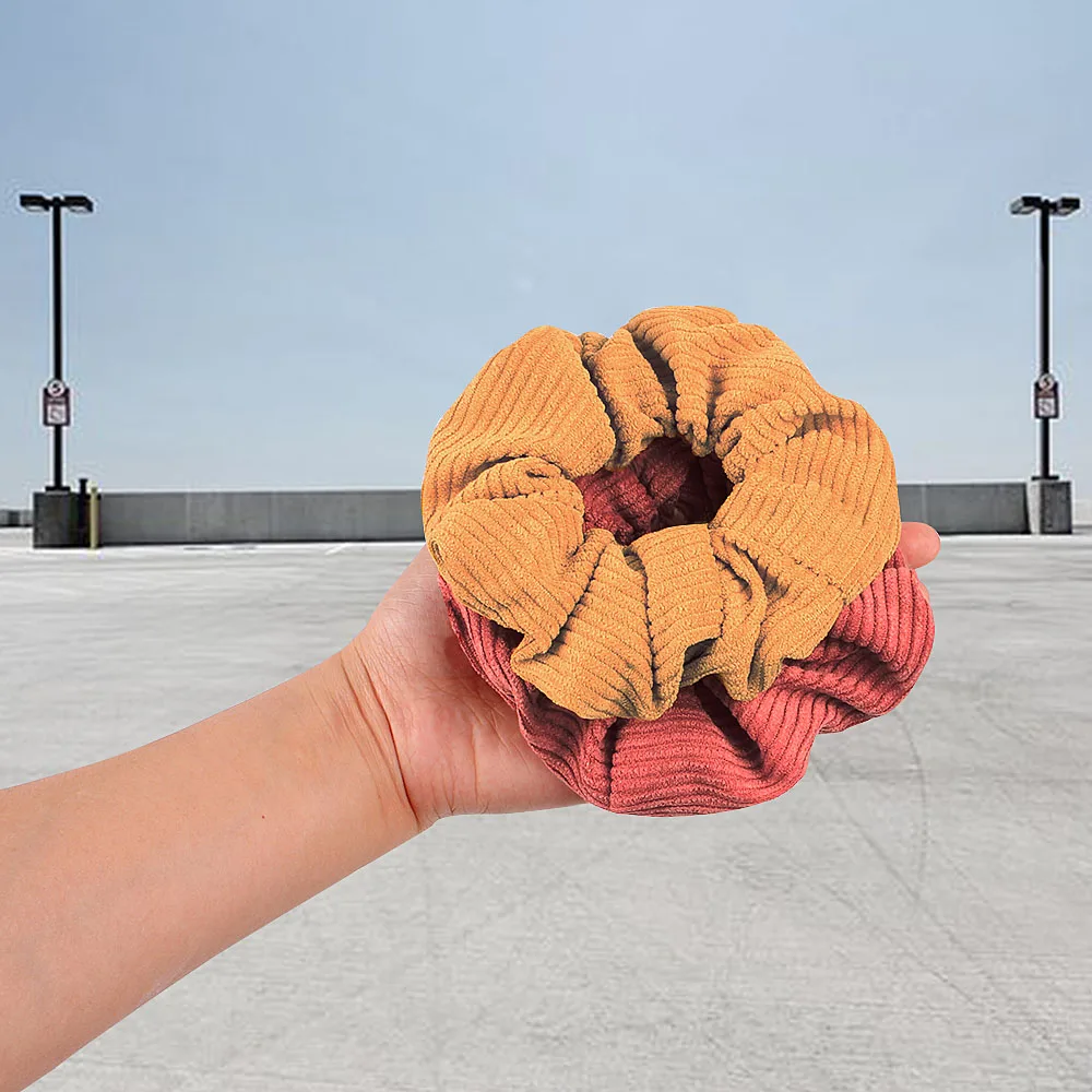 Хит продаж, стильные вельветовые скрапбусы, однотонные меховые скрапбусы в полоску для осени и зимы