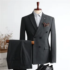 High Quality Grey  Wear Men Suits Ready to Ship Wedding Groomsman Suits