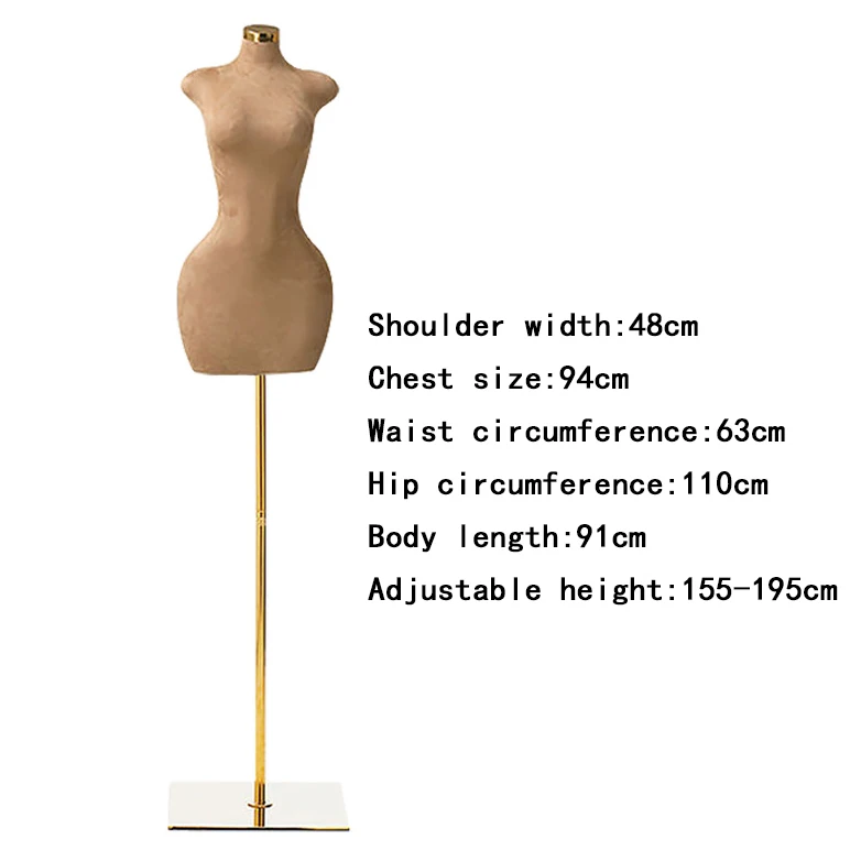 Wholesale Velvet Curvy Female Mannequin Big Hip Dress Form Women Upper