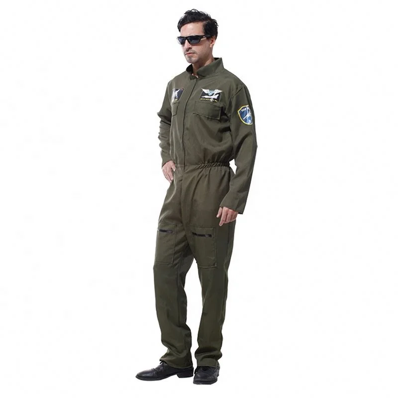 Carnival Halloween Air Force Uniform Costume Pilot Airline Outfit Cosplay Fancy Party Dress Custom