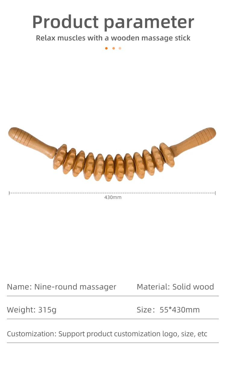 Wholesale Beech Wood Twelve Wheel Body Wooden Massage Roller Yoga Wood Massage Stick Buy