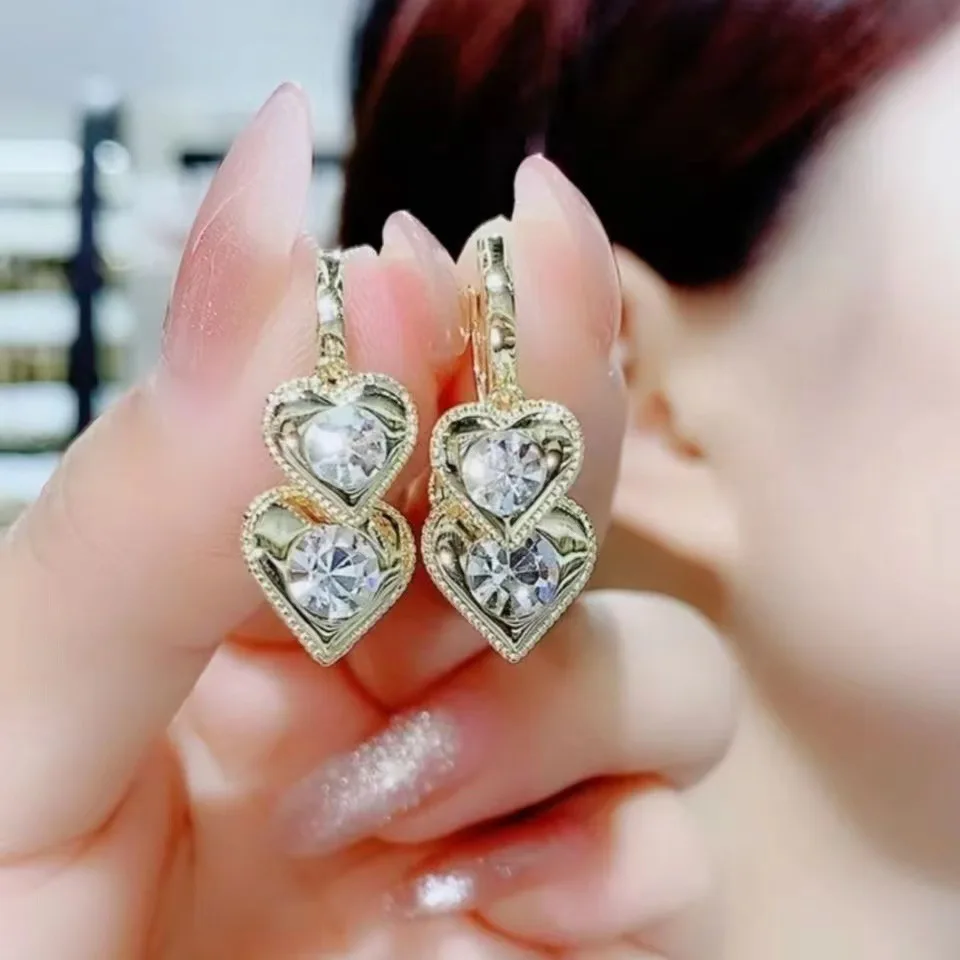 peach diamond earrings