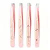 Four-piece eyebrow tweezers-gilded golden branch  berry design