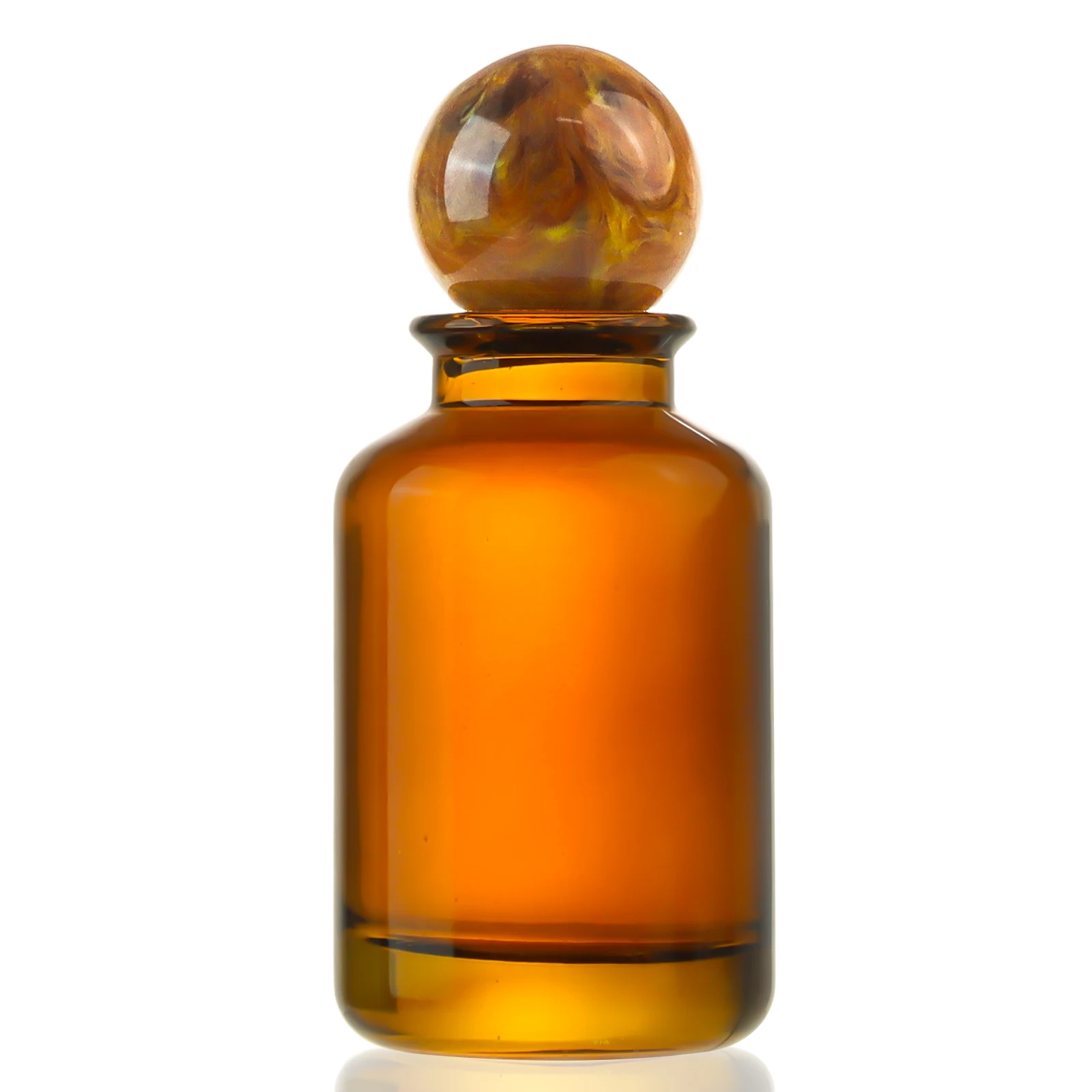 Großhandel 30ml 50ml 100ml Runde Aromatherapie Leere Transparente Bernstein-Glas-Parfümflaschen mit Deckeln