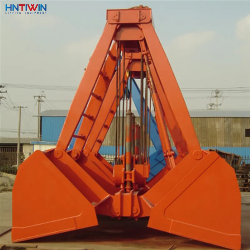 Hot Sale Wire Rope Clamshell Bucket Four Rope Double Scoop Grab