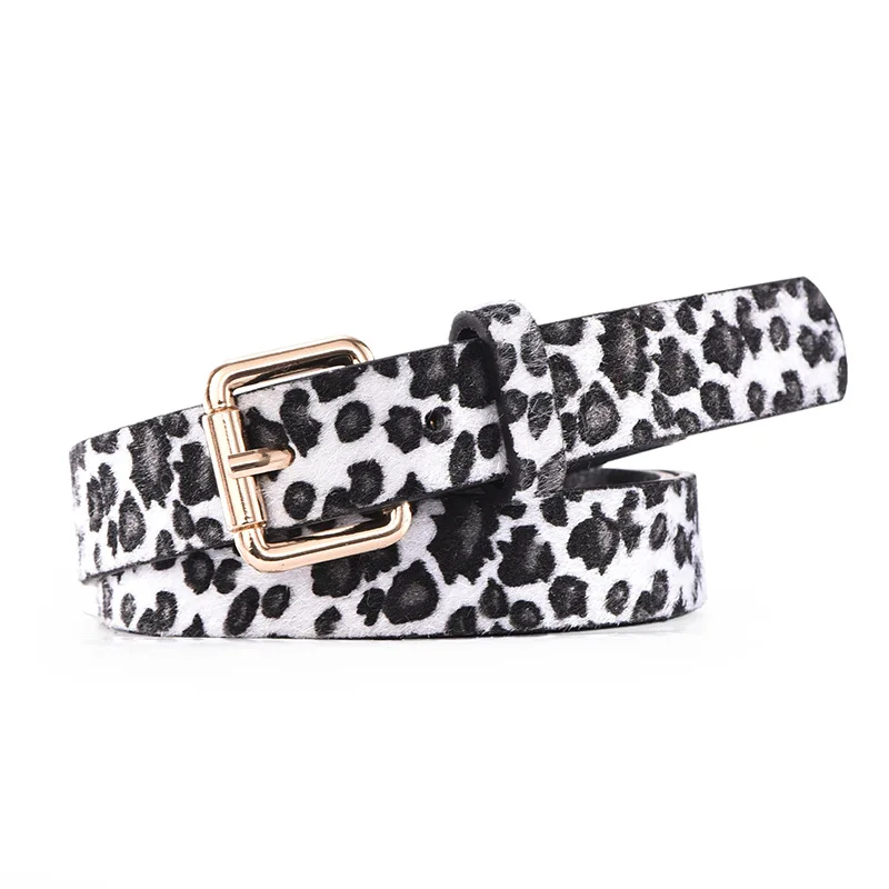 Women Belt with Pearls - Snakeskin Leopard Print PU Leather display picture 2