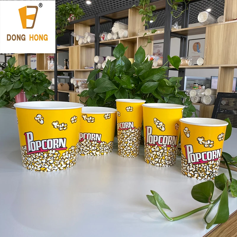 Disposable Paper Popcorn Bowl Buy Custom Logo Popcorn Cup Paper