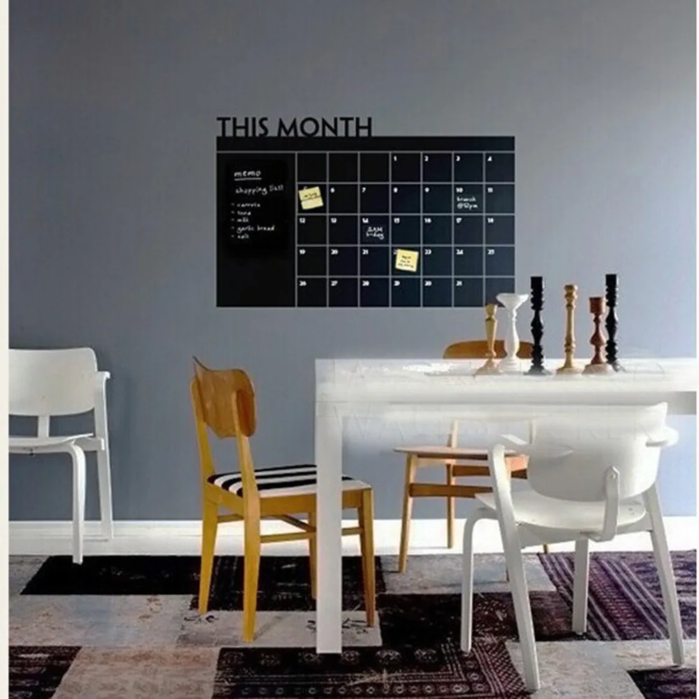 Chalkboard Wall Decal Calendar Blackboard Calendar Wall 