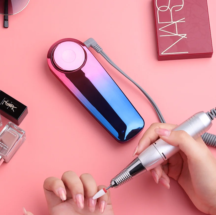 New Arrival Gradient Color 25w 35000RPM Long Lasting P10 Rechargeable Cordless Nail Drill Machine for Nail Salon