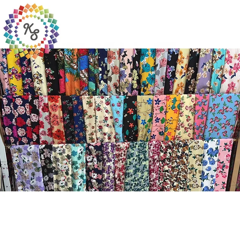 3068 искусственный шелк Stocklot 100% Чаллис цветочный принт искусственная ткань