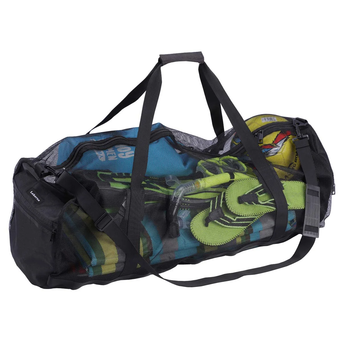 Baoblaze Heavy Duty Mesh Dive Gear Bag for SCUBA and Snorkeling Equipment Features Exterior Accessory Pocket & Adjustable Shoulder Strap 
