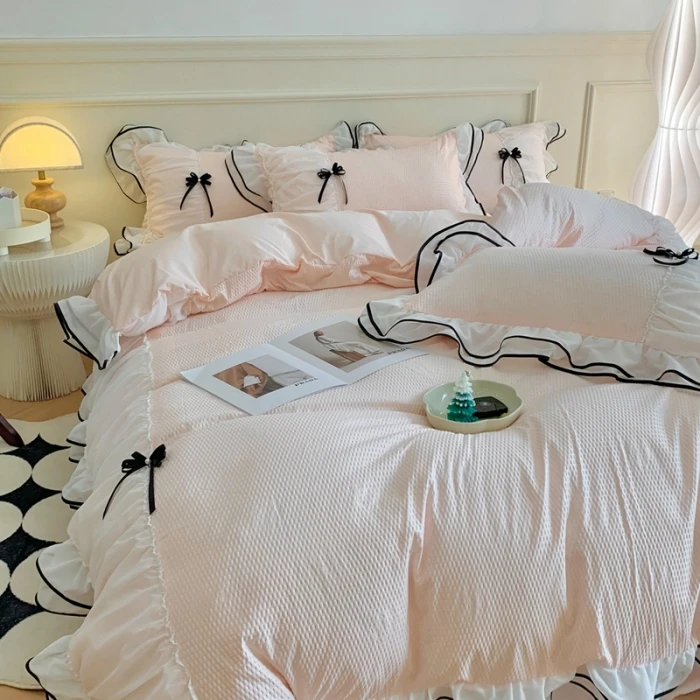 Bedding Set Princess Style Luxury Bedding Set Custom Hot Factory Price Cute Lace Design 4 Pieces