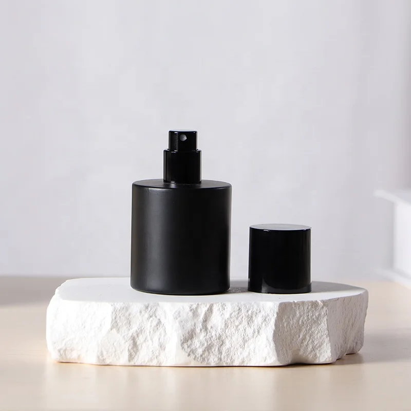 30ml 50ml Empty Round Matte Black Crimp Perfume Glass Bottles Manufacturer