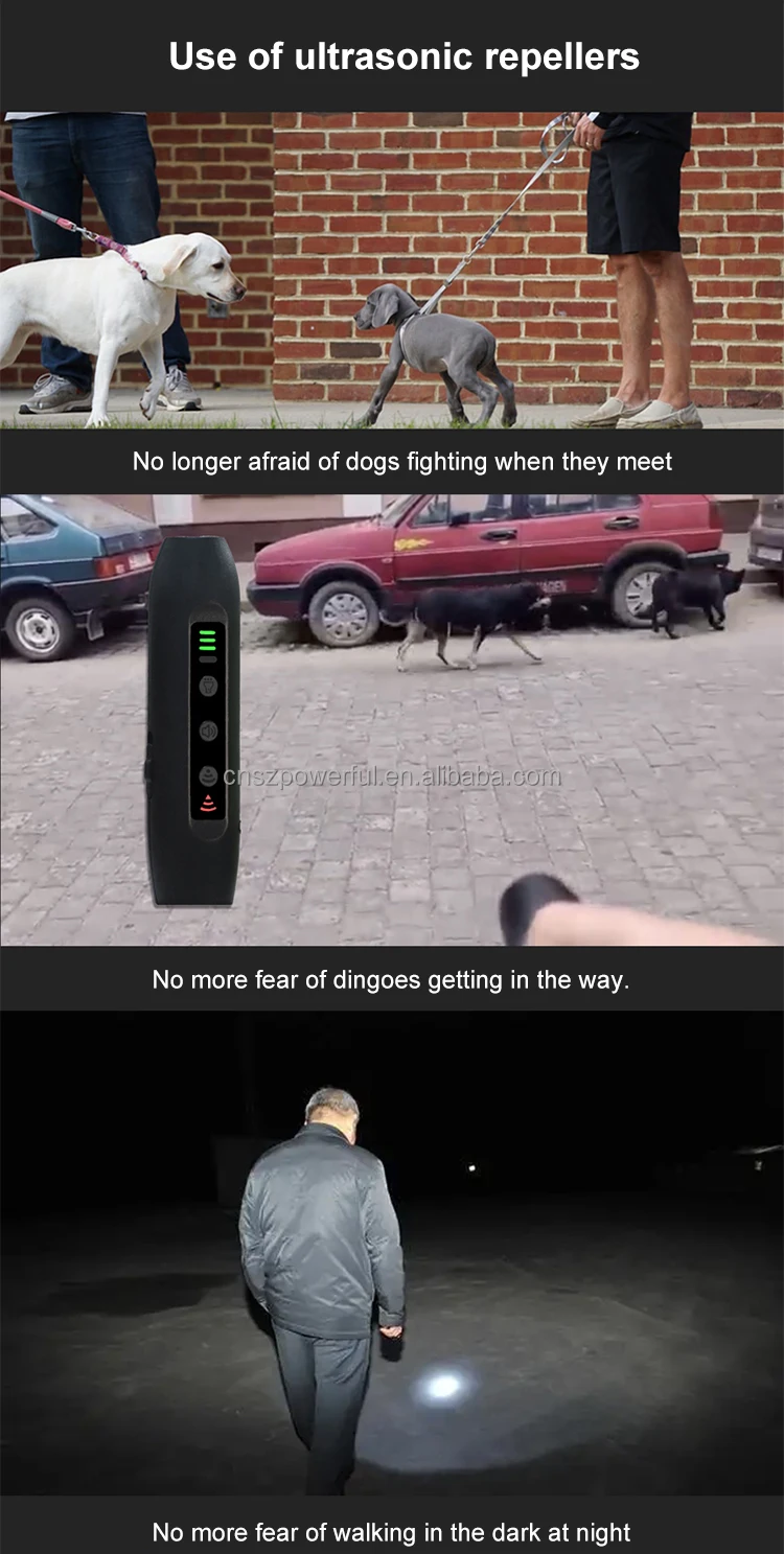 Rechargeable Dog Repeller Ultrasonic Dog Bark Stop Tool Dog Training