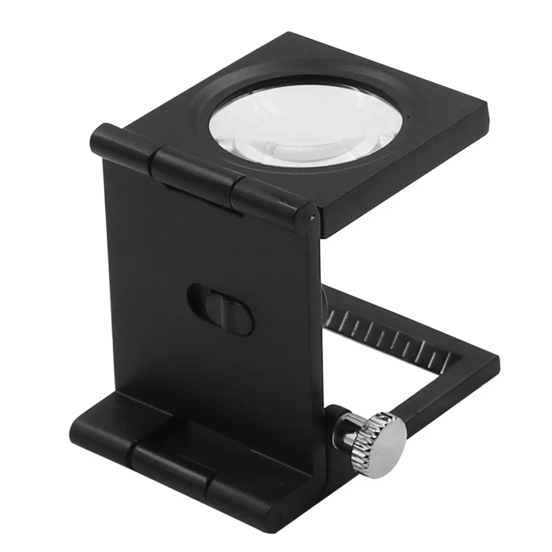 Foldable Magnifier Jewelry With Scale Handheld Magnifying Glass Pocket Exquisite Jewelry Magnifying 10X LED Textile Optical Magn