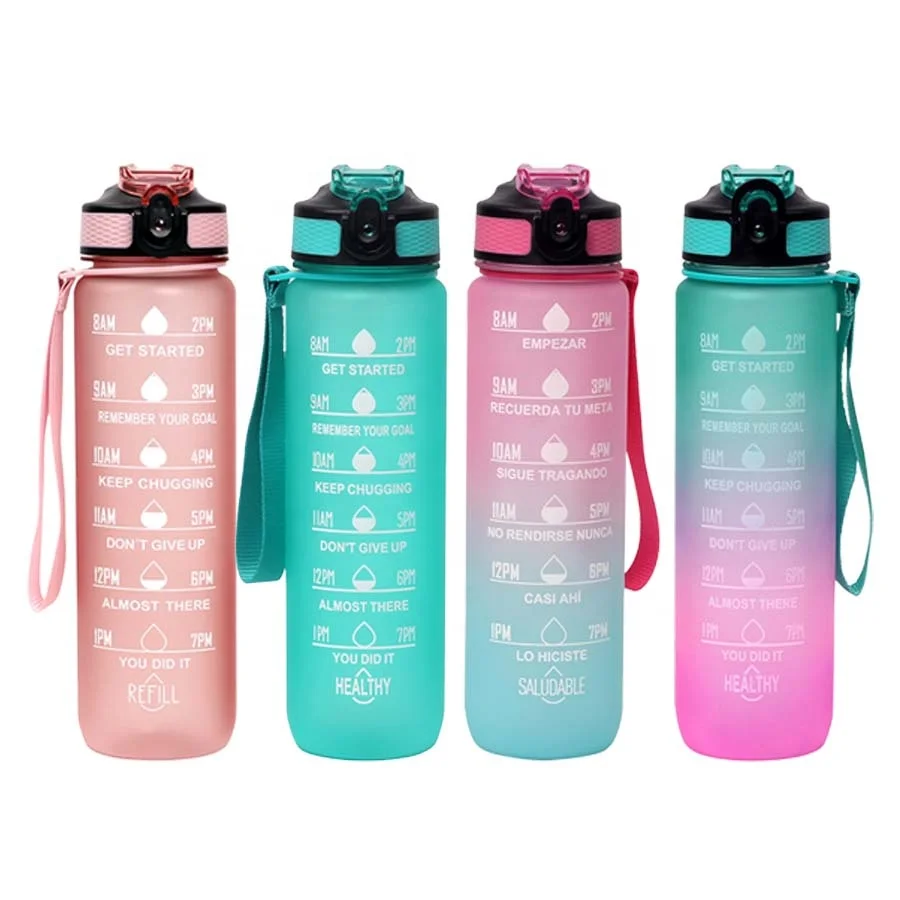 Lemuna 1l Fitness Water Bottle Sports Motivational Water Bottle With 