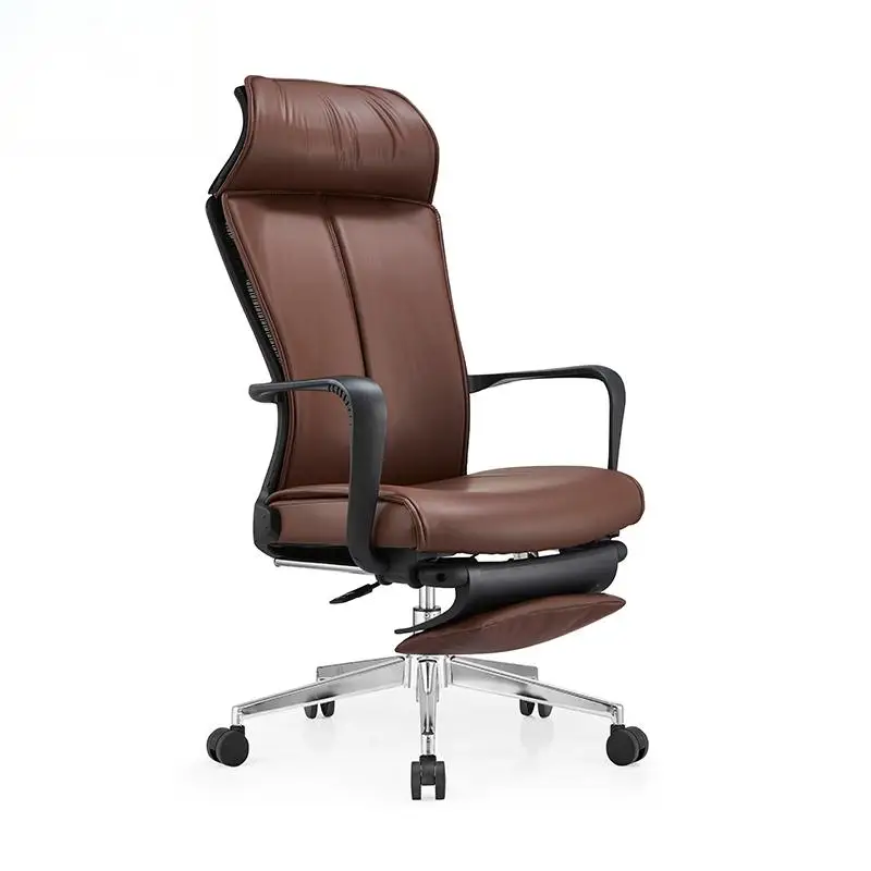 Swivel Leather Office Chair Modern Chair with Adjustable Armrest Home Office Chair with Headrest Synthetic