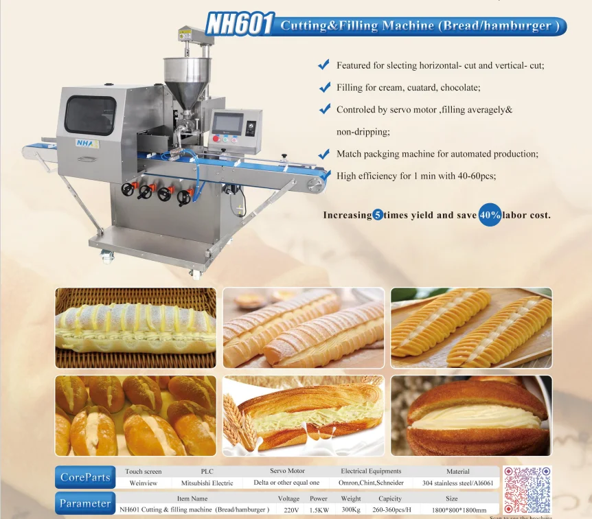 NH601 Bread cutter with filling machine factory