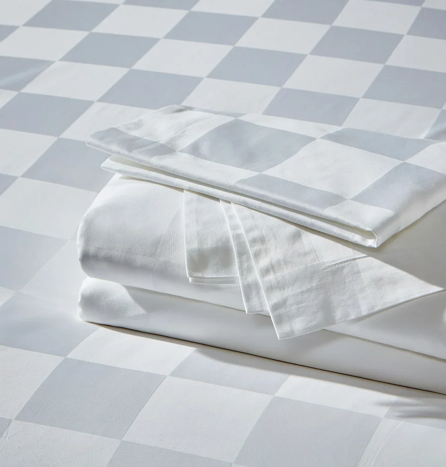 Extra Wide 100 Cotton Nine Lattice Dobby Fabric For 5 Satr Luxury