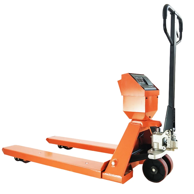 Hand pallet jack with scale tray hydraulic weighing Hydraulic scale manual pallet truck 2tons nylon wheels on sale