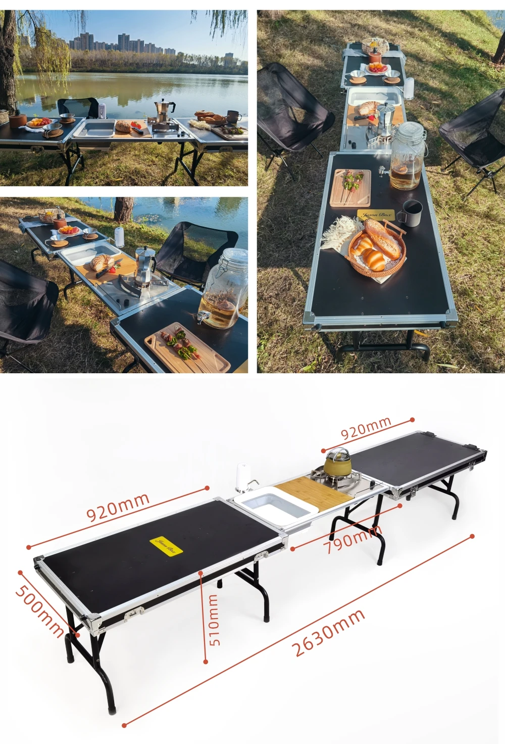 Schwarze Flache Box IGT-Modul Große Erweiterbare Faltbare Campingbox Mobile Outdoor-Station – Detail 7