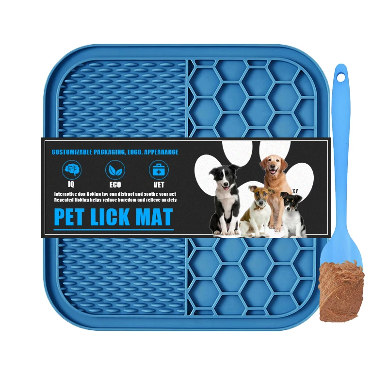 New Arrivals Dog Bath Peanut Butter Slow Feeder Silicone Pet Feeding Mat Licking Mats Pad Dog