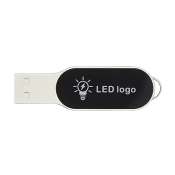 2021 NEW Ellipse light up logo metal usb flash memory 8gb 16gb 32gb 64gb 128gb Usb pen disk for Promotion