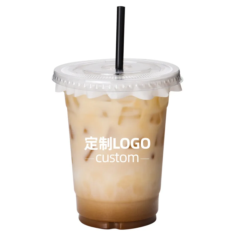 XYA U-shaped cup disposable PET cup transparent plastic milk tea cold drink cup for sale