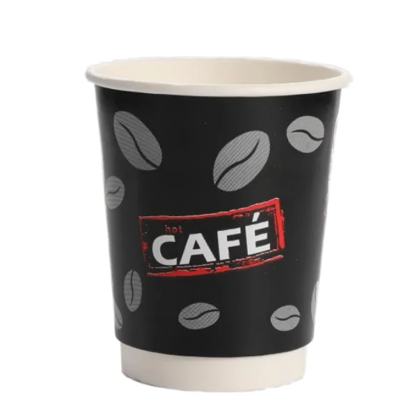 50Sets 8 oz Double Wall Environmentally friendly customized paper coffee cup with lid, Insulated To Go Coffee Cup, for daily use