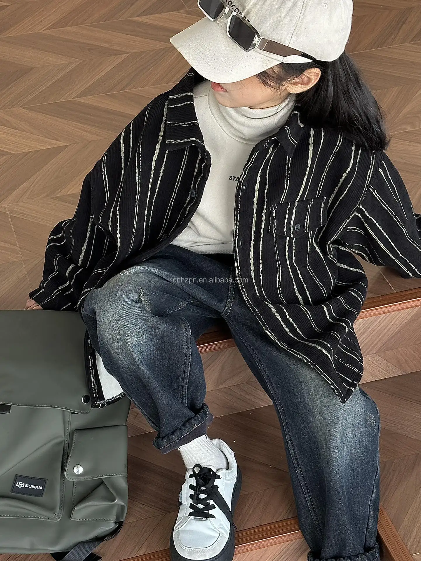 Fall Casual Striped Longsleeved Shirt For Boys And Girls Loose Slim